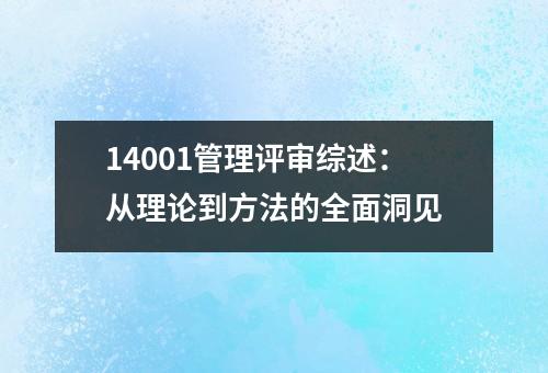 14001管理评审综述：从理论到方法的全面洞见